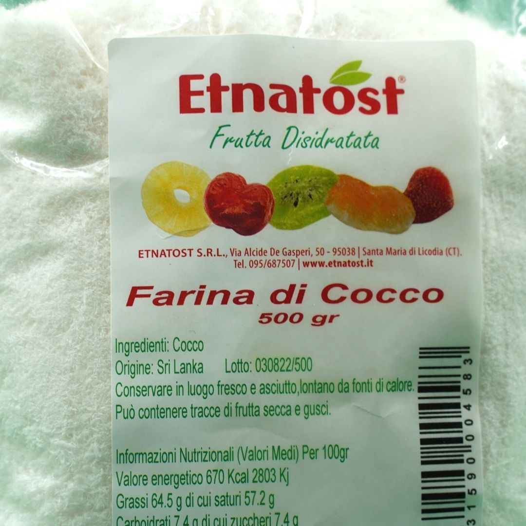 Farina di cocco 500 Grammi - Frutta per dolci - Vendita online